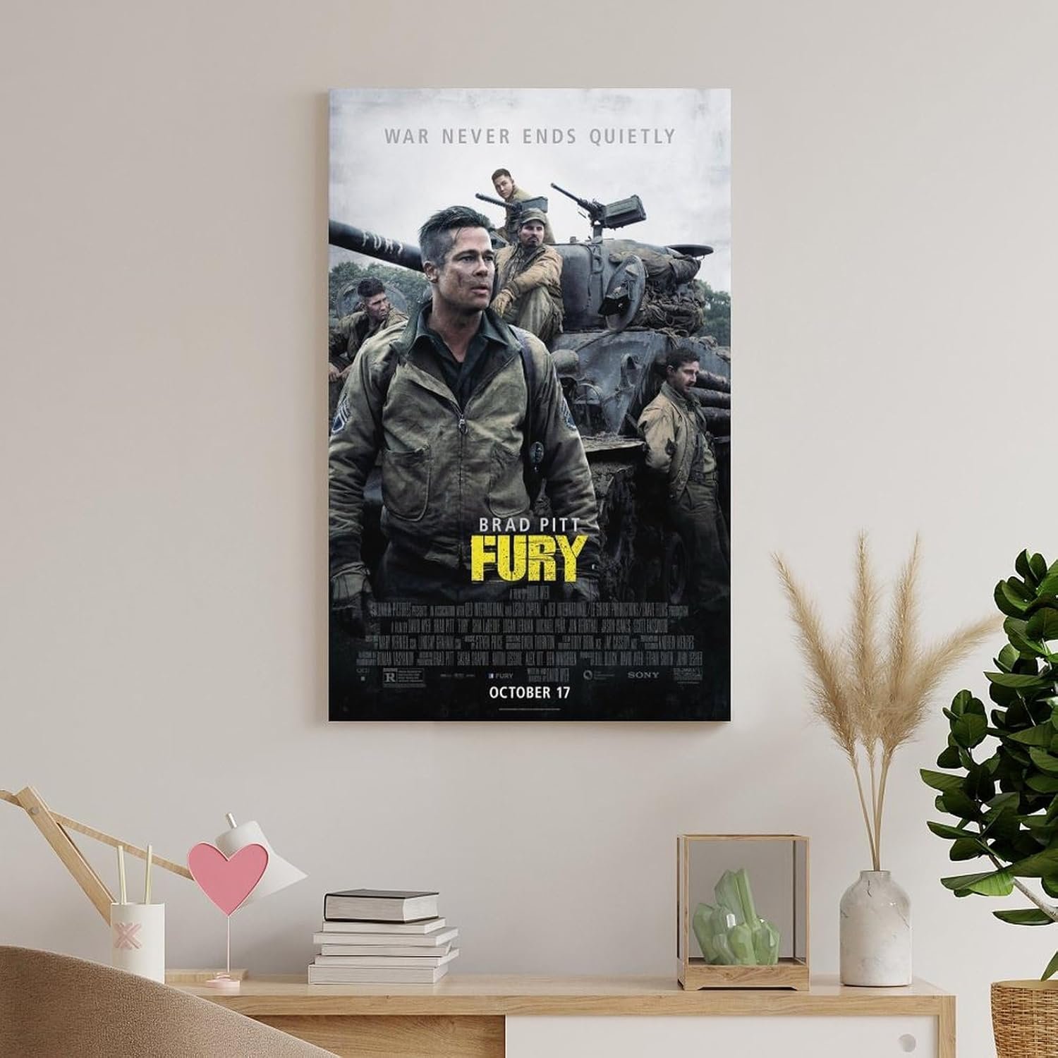 Paintings for Wall Decorations Fury Movie Posters Prints Canvas Art Poster And Wall Art Picture Print Modern Family Bedroom Decor Posters 24x36inch(60x90cm)