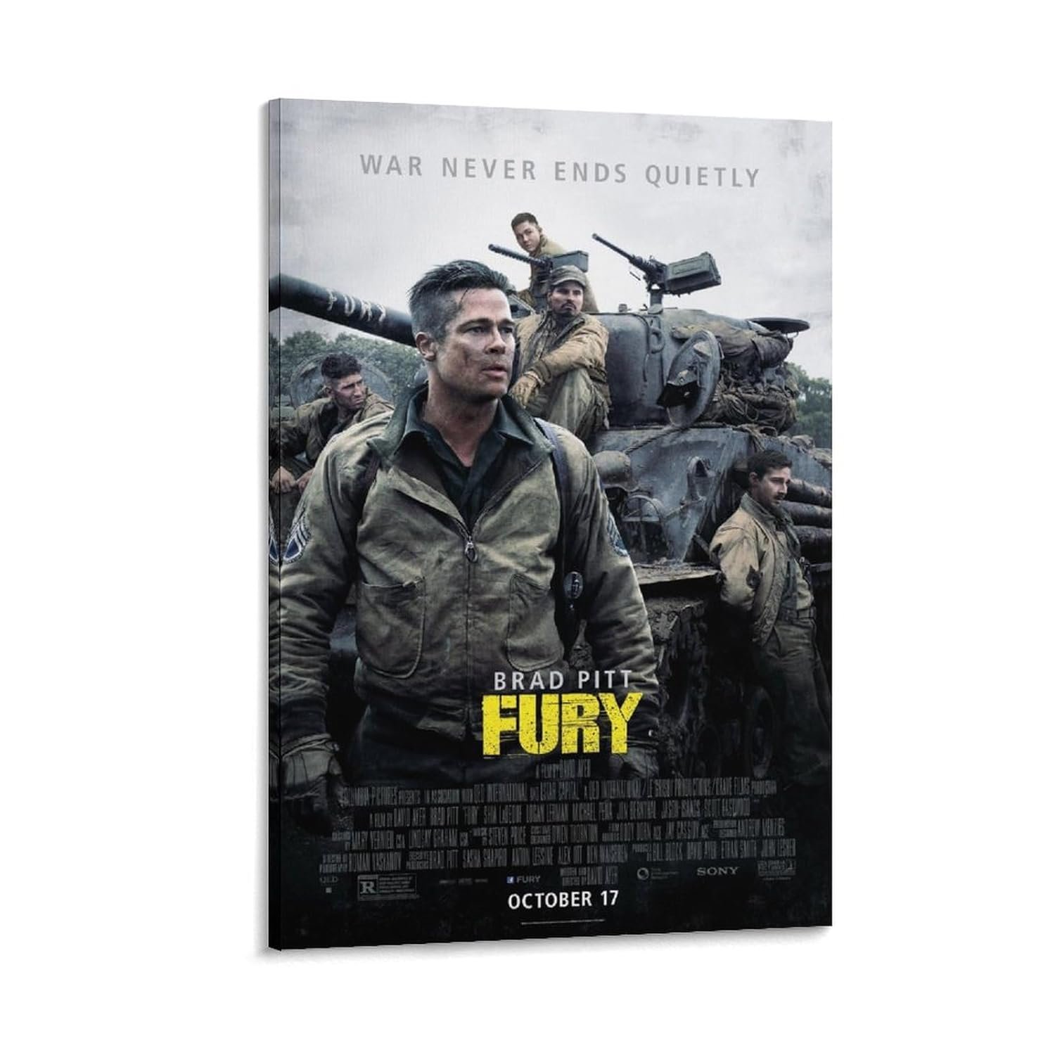 Paintings for Wall Decorations Fury Movie Posters Prints Canvas Art Poster And Wall Art Picture Print Modern Family Bedroom Decor Posters 24x36inch(60x90cm)