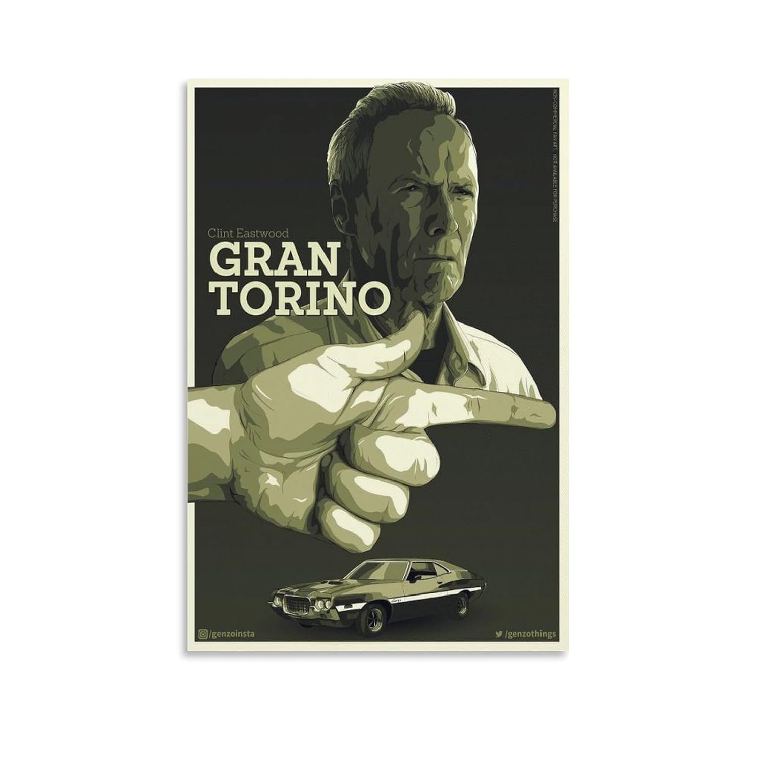 Paintings for Wall Decorations Gran Torino Movie Posters Custom Poster Prints Canvas Art Poster And Wall Art Picture Print Modern Family Bedroom Decor Posters 08x12inch(20x30cm)