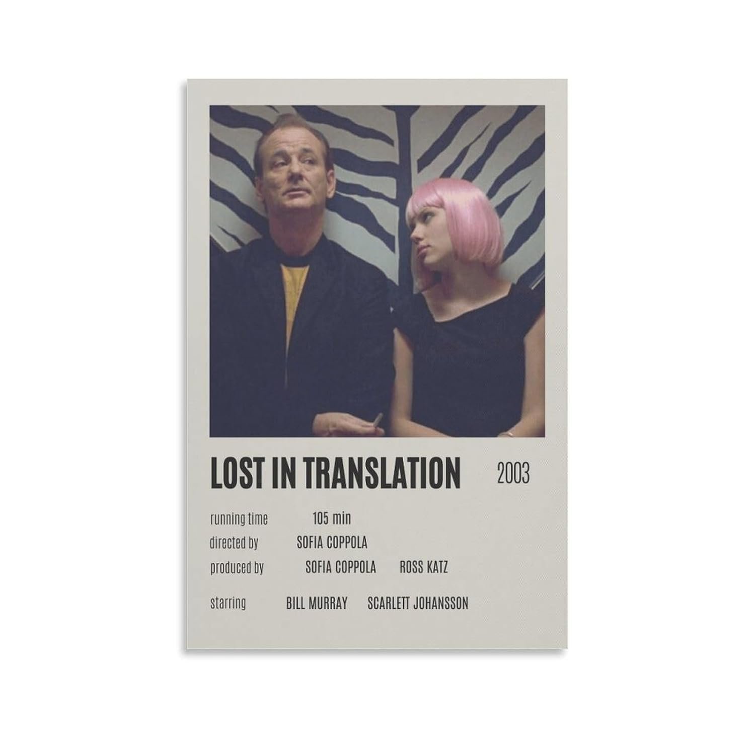 Paintings for Wall Decorations Lost In Translation Movie Posters Cool Artwork Wall Art Home Decor Posters Gift Ideas Canvas Art Poster And Wall Art Picture Print Modern Family...