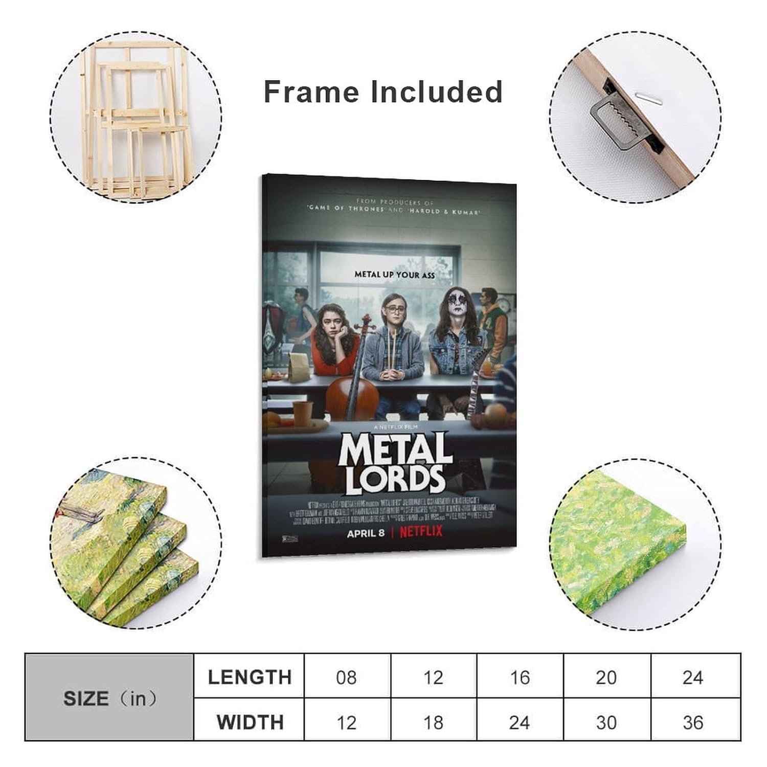 Paintings for Wall Decorations Metal Lords Movie Poster Room Aesthetic Posters Cool Artwork Wall Art Home Decor Gift Ideas Canvas Art Poster And Wall Art Picture Print Modern...