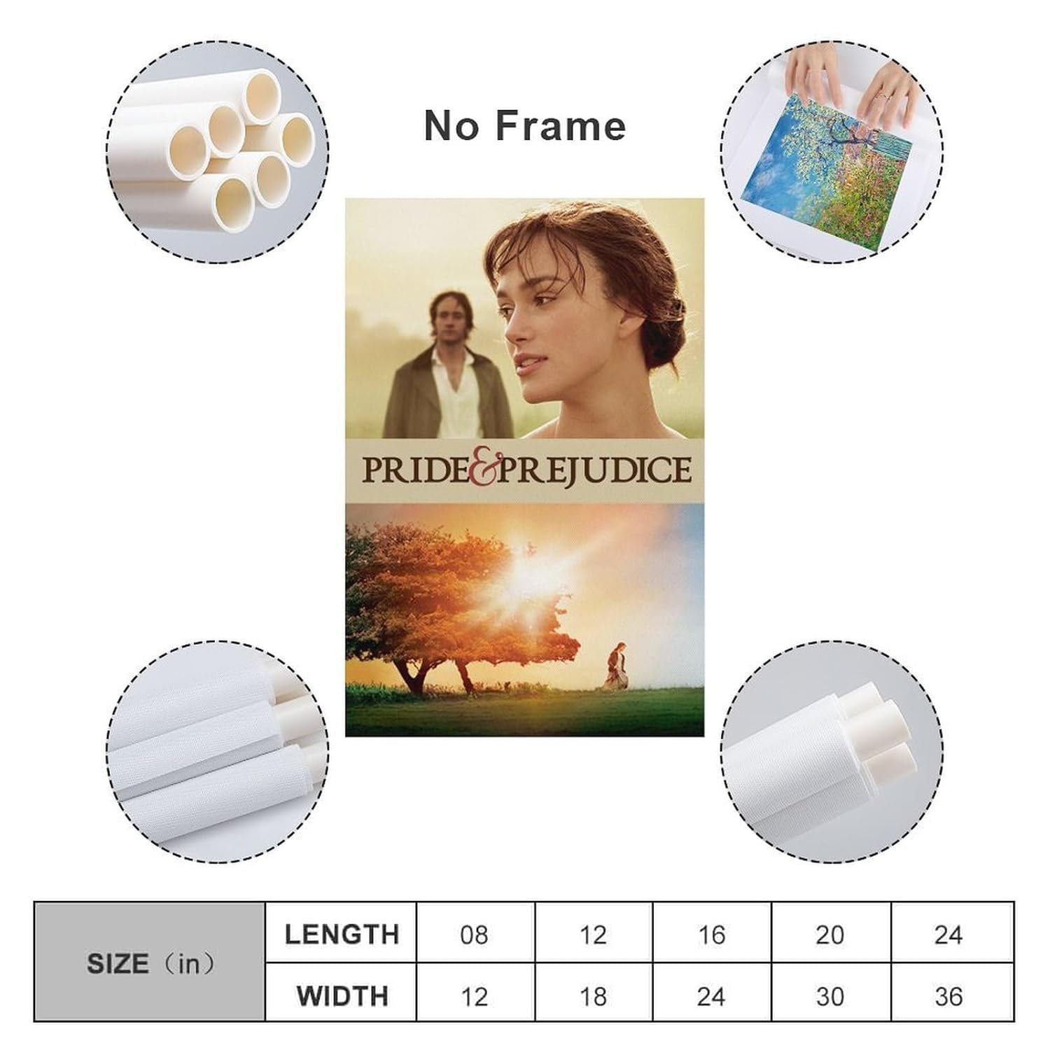 Paintings for Wall Decorations Pride And Prejudice Movie Poster Canvas Art Poster And Wall Art Picture Print Modern Family Bedroom Decor Posters 12x18inch(30x45cm)