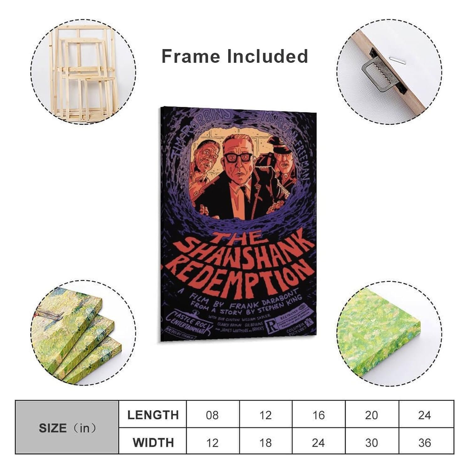 Paintings for Wall Decorations Shawshank Redemption Movie Posters Cool Artwork Wall Art Home Decor Posters Gift Ideas Canvas Art Poster And Wall Art Picture Print Modern Family...