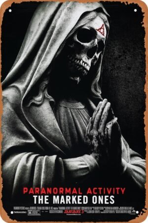 Paranormal Activity The Marked Ones Horror Movie Poster Tin Sign Vintage Metal Sign Retro Wall Decor 12x8 Inches