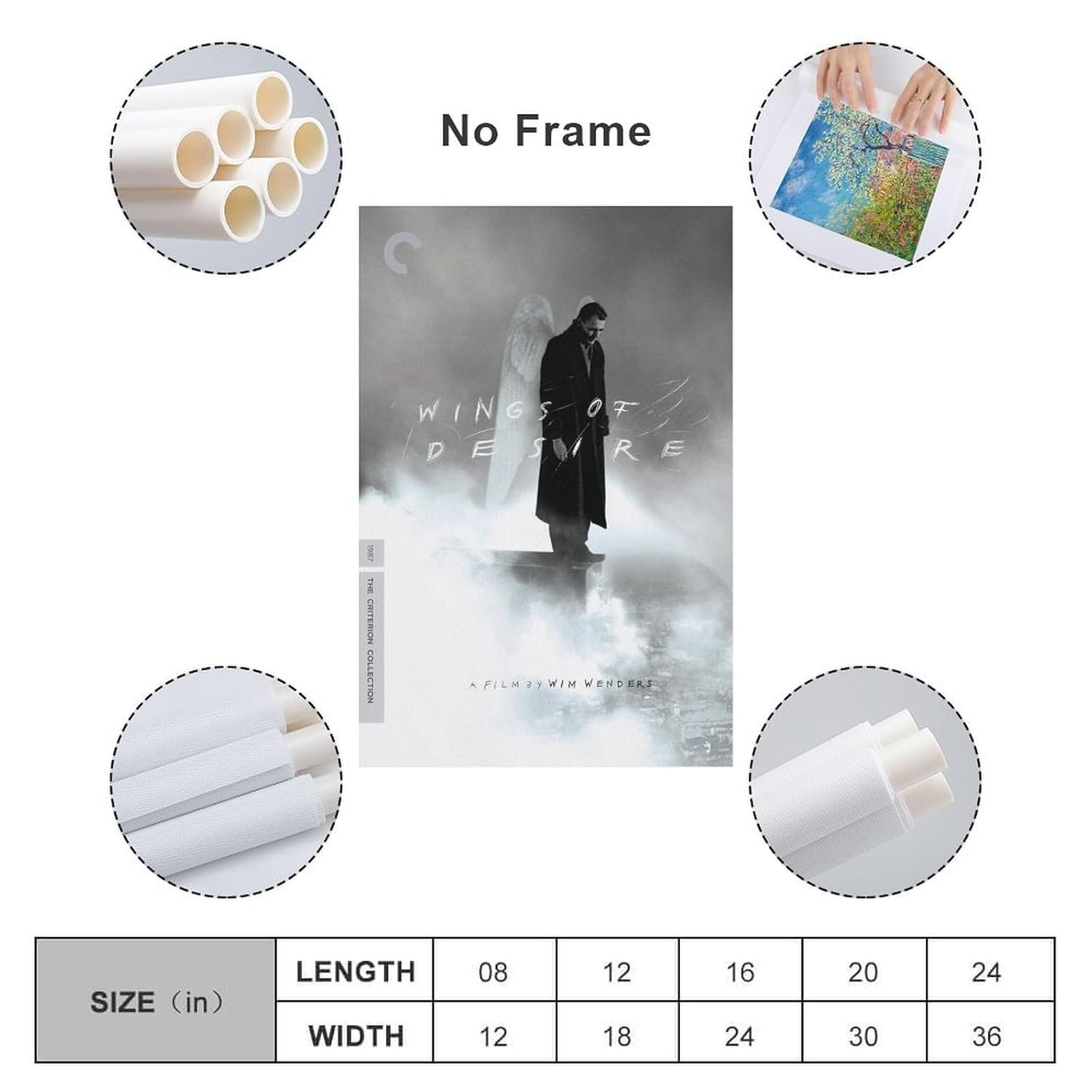 Picture Suitable for Living Room Wall Decoration Wings of Desire Movie Poster Dormitory Decoration Canvas Art Poster And Wall Art Picture Print Modern Family Bedroom Decor...