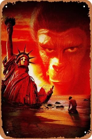 Planet of the Apes Movie Poster Movie Metal Tin Sign Retro Vintage Wall Art Decor Gifts for Man Women 8x12 inches