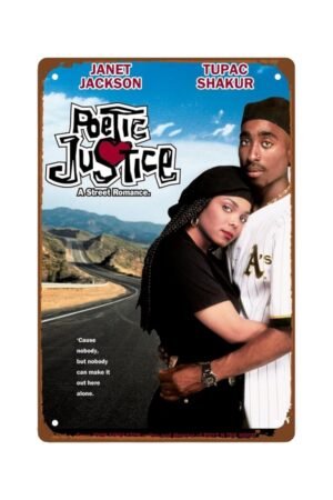 Poetic Justice Movie Metal Wall Tin Sign Romantic Love Films Art Deco Retro Gift Man Cave Decor Vintage Decorations Warm Love Movie 8"x12"
