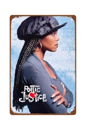 Poetic Justice Movies Man Cave Decor Romantic Love Film Art Deco Metal Wall Tin Sign Retro Gift Vintage Decorations Warm Love Movies 8"x12"