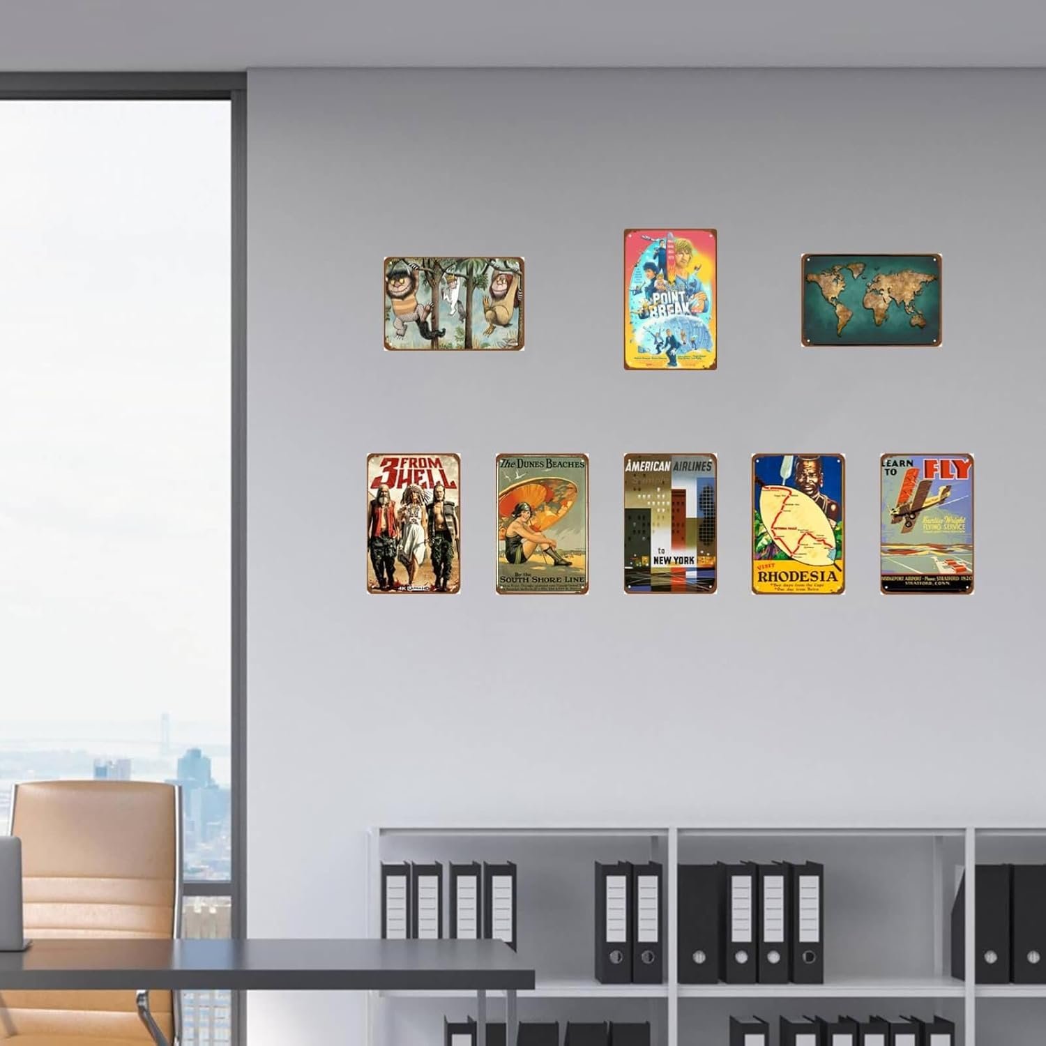 Point Break Film Art Deco Metal Wall Tin Sign Action Adventure Film Man Cave Decor Retro Gift Vintage Decorations Thrilling Crime Movie 8"x12"