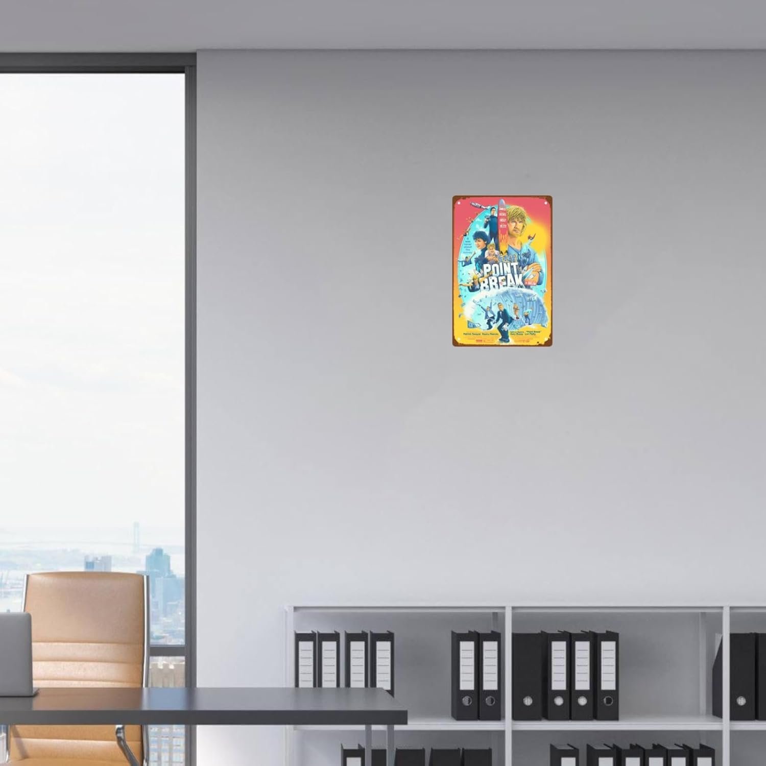 Point Break Film Art Deco Metal Wall Tin Sign Action Adventure Film Man Cave Decor Retro Gift Vintage Decorations Thrilling Crime Movie 8"x12"