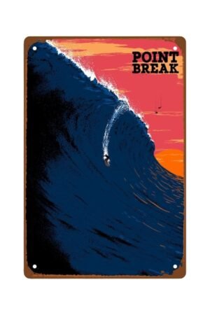 Point Break Films Art Deco Metal Wall Tin Sign Action Adventure Movie Man Cave Decor Retro Gift Vintage Decorations Thrilling Crime Movies 8"x12"