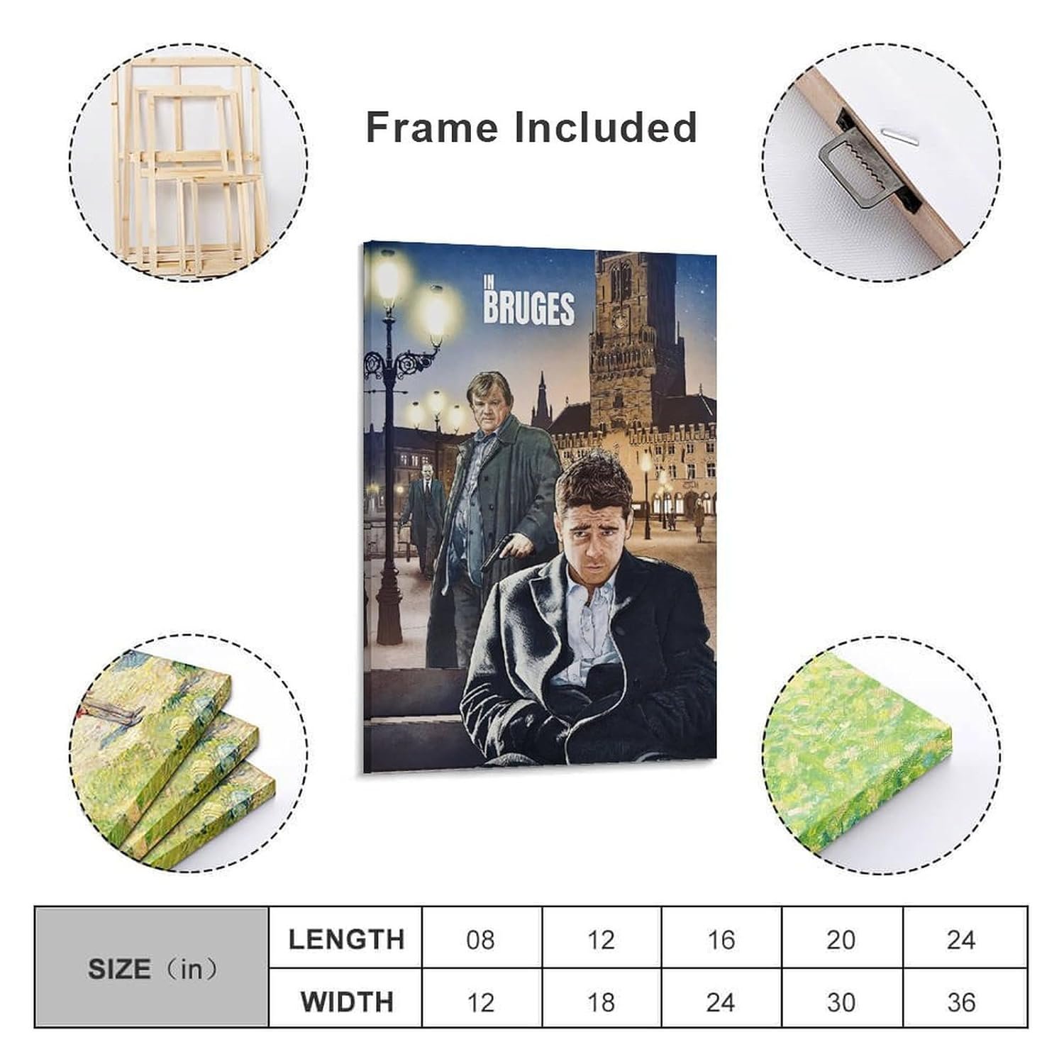 Posters for Room Aesthetic In Bruges Movie Posters Custom Poster Prints Poster Decorative Painting Canvas Wall Art Living Room Posters Bedroom Painting 16x24inch(40x60cm)