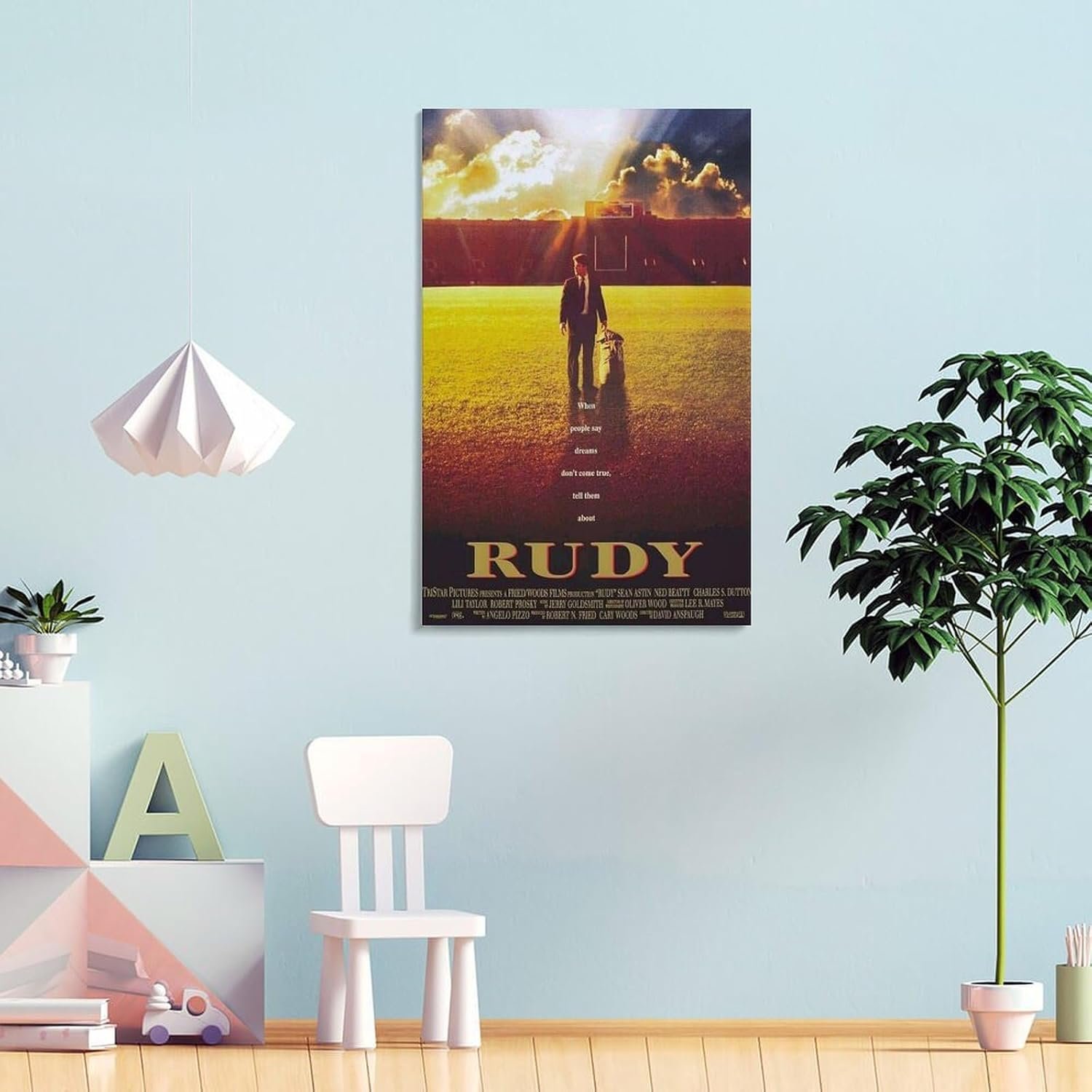 Posters for Room Aesthetic Rudy Movie Poster Office Decor Cool Artwork Wall Art Home Decor Gift Ideas Poster Decorative Painting Canvas Wall Art Living Room Posters Bedroom...