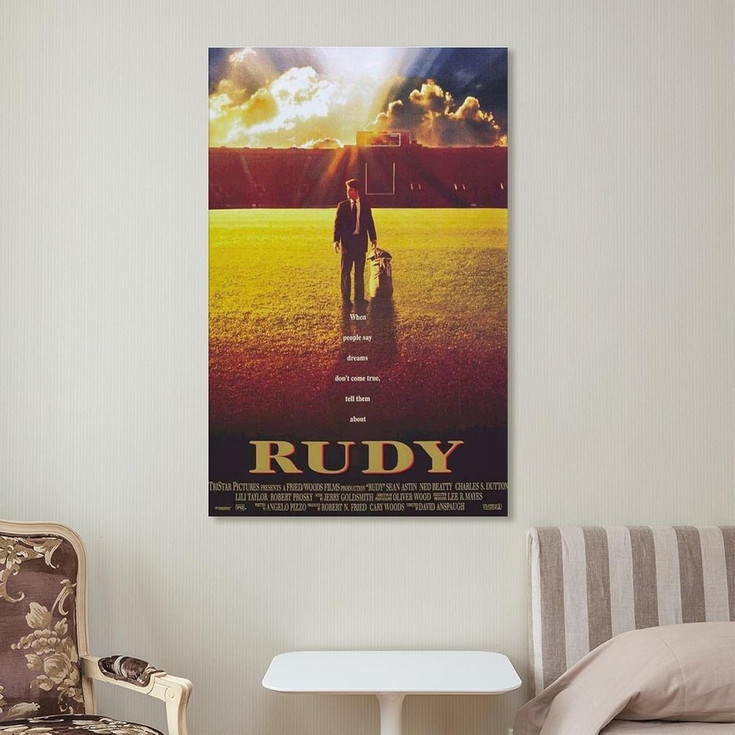 Posters for Room Aesthetic Rudy Movie Poster Office Decor Cool Artwork Wall Art Home Decor Gift Ideas Poster Decorative Painting Canvas Wall Art Living Room Posters Bedroom...