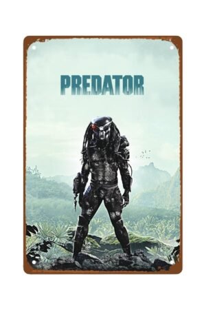 Predator Movie Metal Wall Tin Sign Classic 80's Retro Movie Poster Retro Gift Man Cave Decor Vintage Decorations 8"x12"