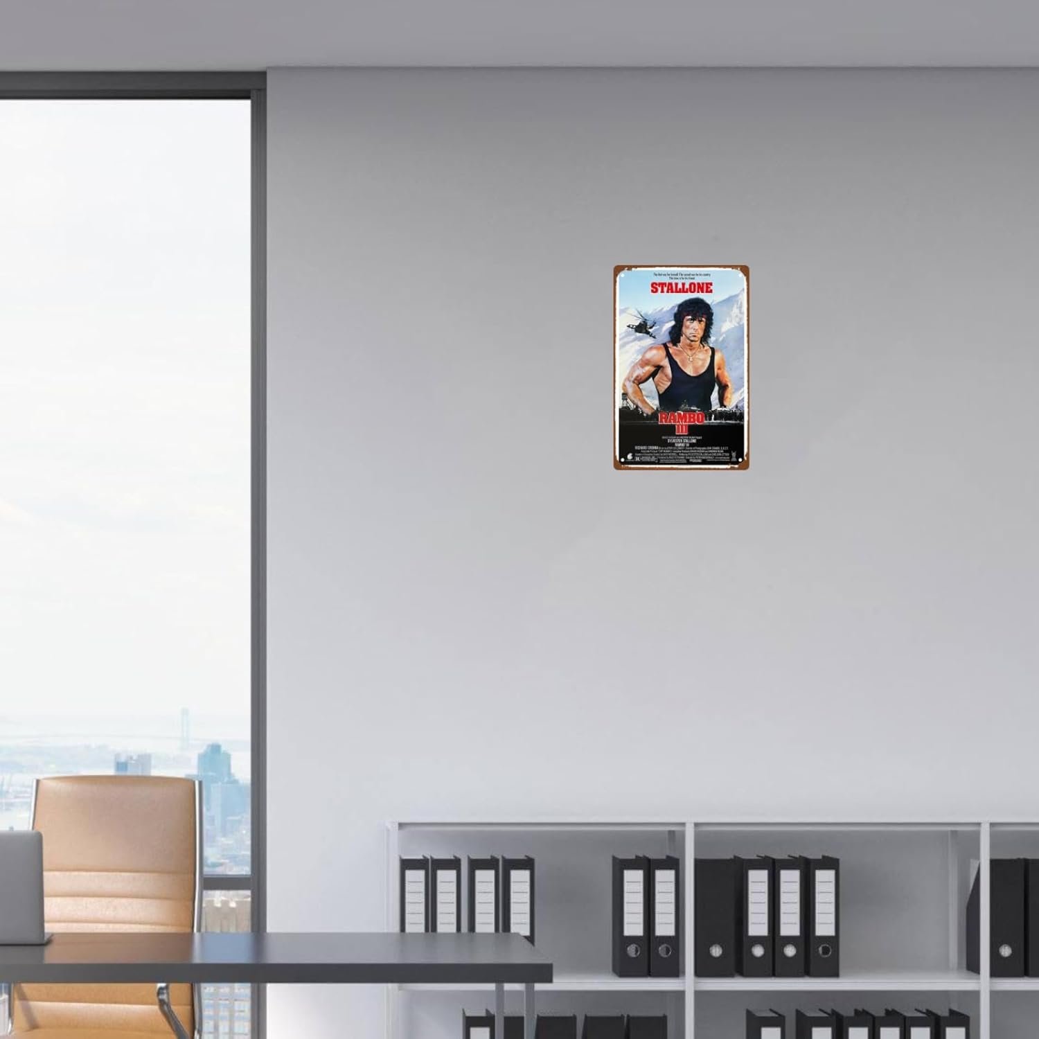 Rambo Action Movie Metal Wall Tin Sign Classic Fighting Movies Man Cave Decor Retro Gift Vintage Adventure Fighting Films Retro Decorations 8"x12"