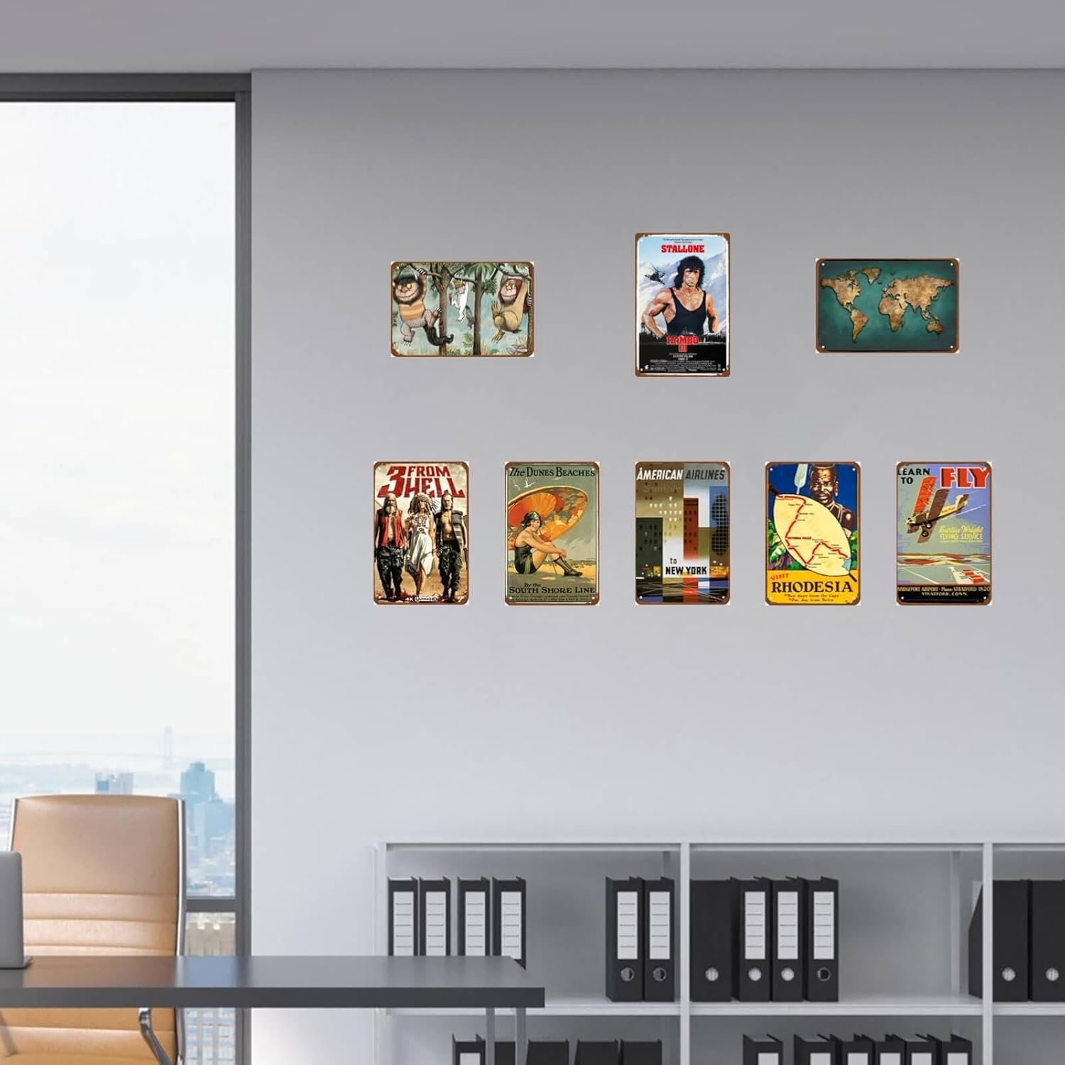 Rambo Action Movie Metal Wall Tin Sign Classic Fighting Movies Man Cave Decor Retro Gift Vintage Adventure Fighting Films Retro Decorations 8"x12"