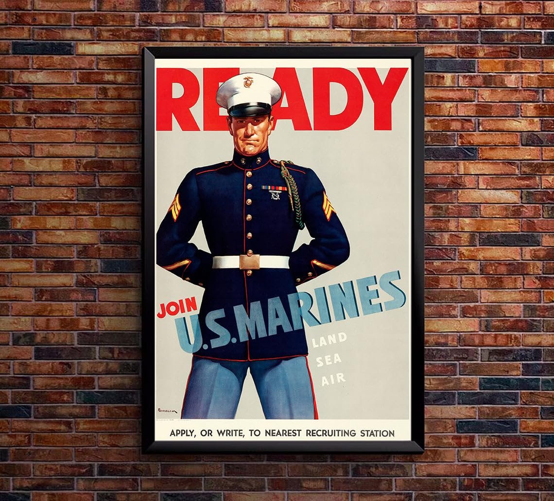 Ready - Join The US Marines - WW2 Poster-8 x 12 Inches (US/CAN only)
