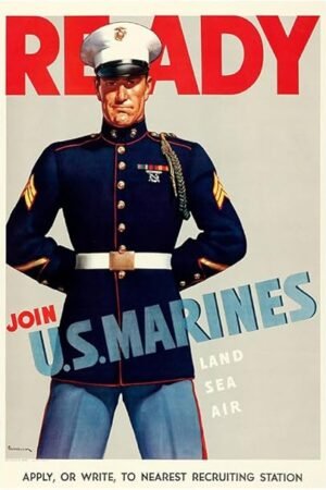 Ready - Join The US Marines - WW2 Poster-8 x 12 Inches (US/CAN only)