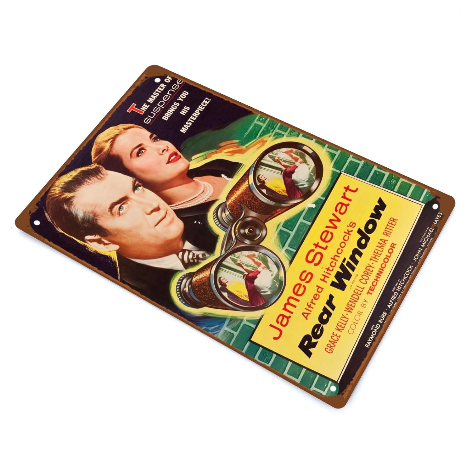 Rear Window Movie Metal Wall Tin Sign Suspense Film Vintage Retro Gift Man Cave Decor Vintage Decorations Classic Drama Movies 8"x12"