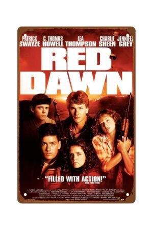 Red Dawn (1984) Movie Metal Wall Tin Sign Action Movie Posters Retro Gift Man Cave Decor Vintage Rustic Action Movie Posters Decorations 8"x12"