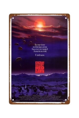 Red Dawn Movies Metal Wall Tin Sign Classic Film Poster Man Cave Decor Retro Gift Vintage Vintage Movies Posters Eclectic Decorations 8"x12"