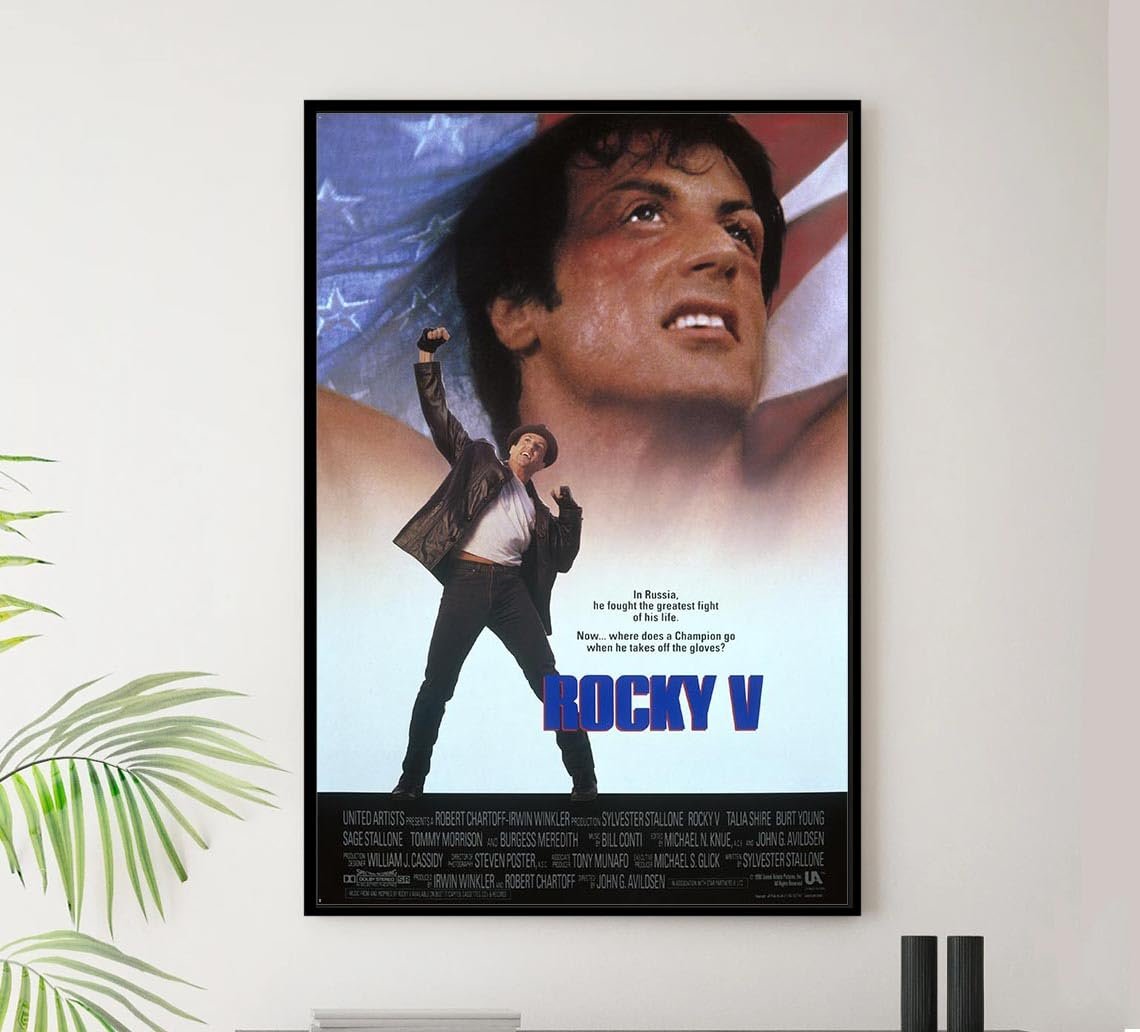 Rocky V 1990 - Classic Movie Poster-24 x 36 Inches - (Framed)