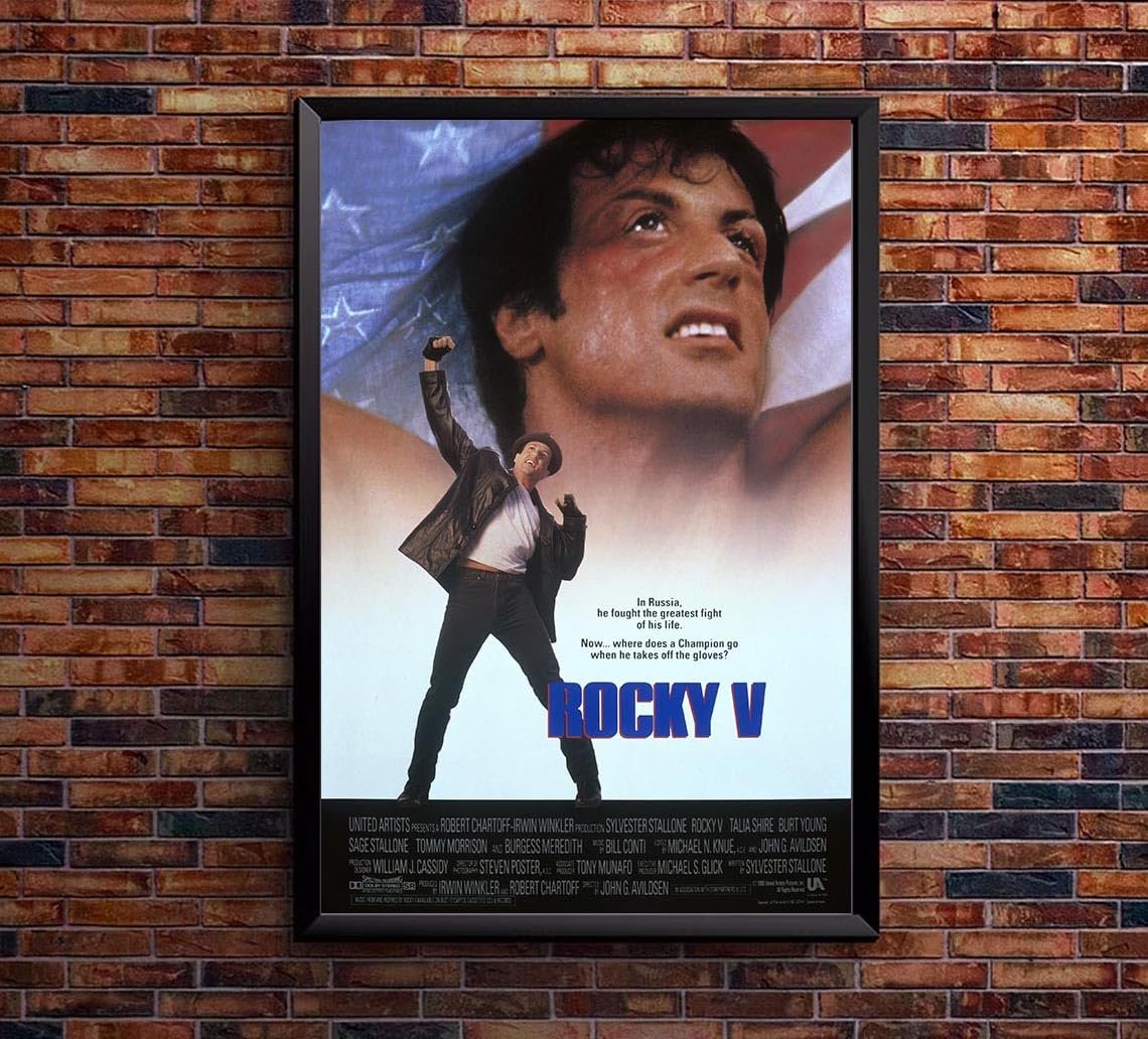 Rocky V 1990 - Classic Movie Poster-24 x 36 Inches - (Framed)