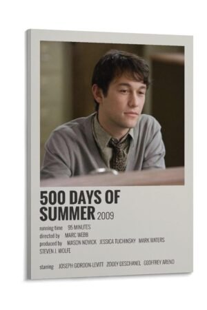 Room Aesthetic Poster Classic Movie 500 Days of Summer Movie Posters Cool Artwork Wall Art Home Decor Gift Ideas Prints Poster Decorative Painting Canvas Wall Art Living Room...
