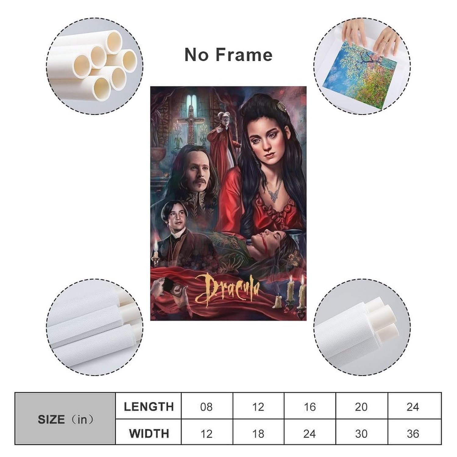 Room Aesthetic Poster Classic Movie Bram Stoker's Dracula Movie Posters Cool Artwork Wall Art Home Decor Gift Ideas Prints Canvas Art Poster And Wall Art Picture Print Modern...