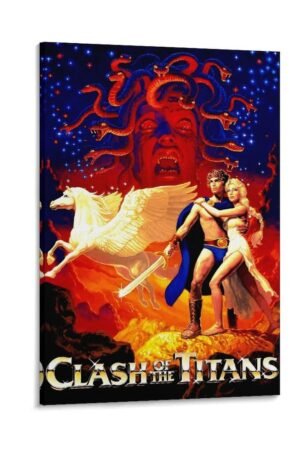 Room Aesthetic Poster Classic Movie Clash of The Titans Movie Posters Cool Artwork Wall Art Home Decor Gift Ideas Poster Decorative Painting Canvas Wall Art Living Room Posters...