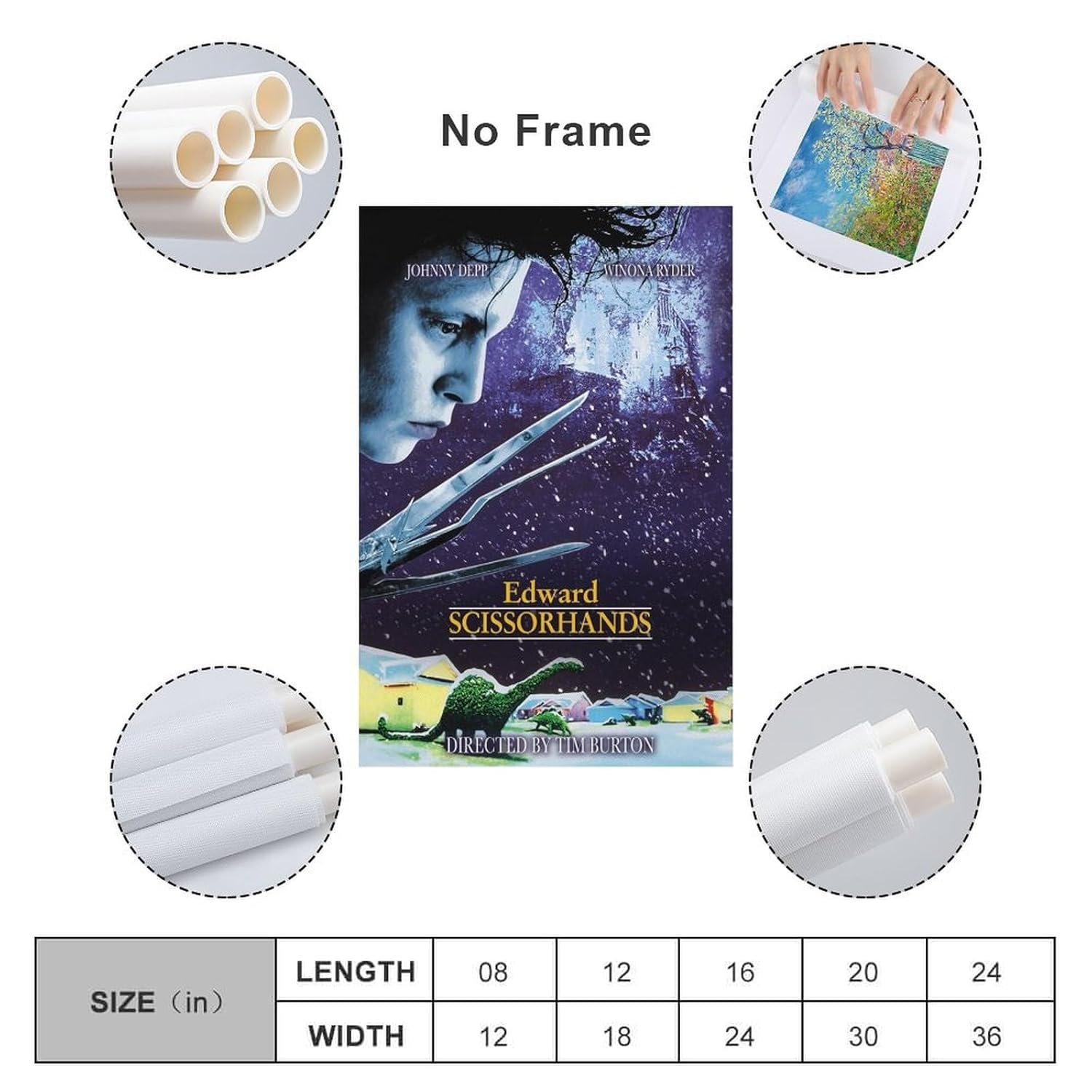 Room Aesthetic Poster Classic Movie Edward Scissorhands Movie Posters Cool Artwork Wall Art Home Decor Gift Ideas Prints Canvas Art Poster And Wall Art Picture Print Modern...