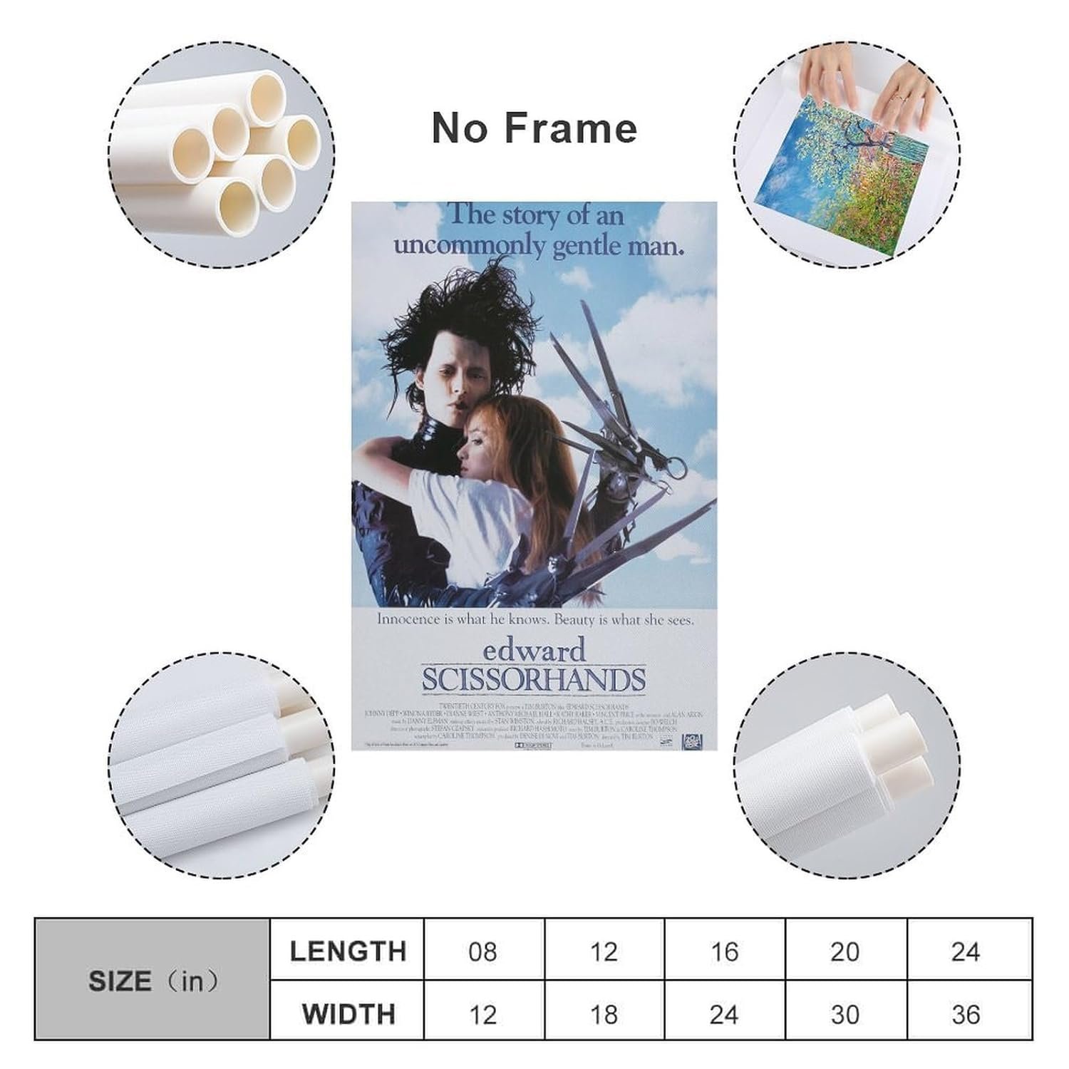 Room Aesthetic Poster Classic Movie Edward Scissorhands Movie Posters Cool Artwork Wall Art Home Decor Gift Ideas Prints Poster Decorative Painting Canvas Wall Art Living Room...