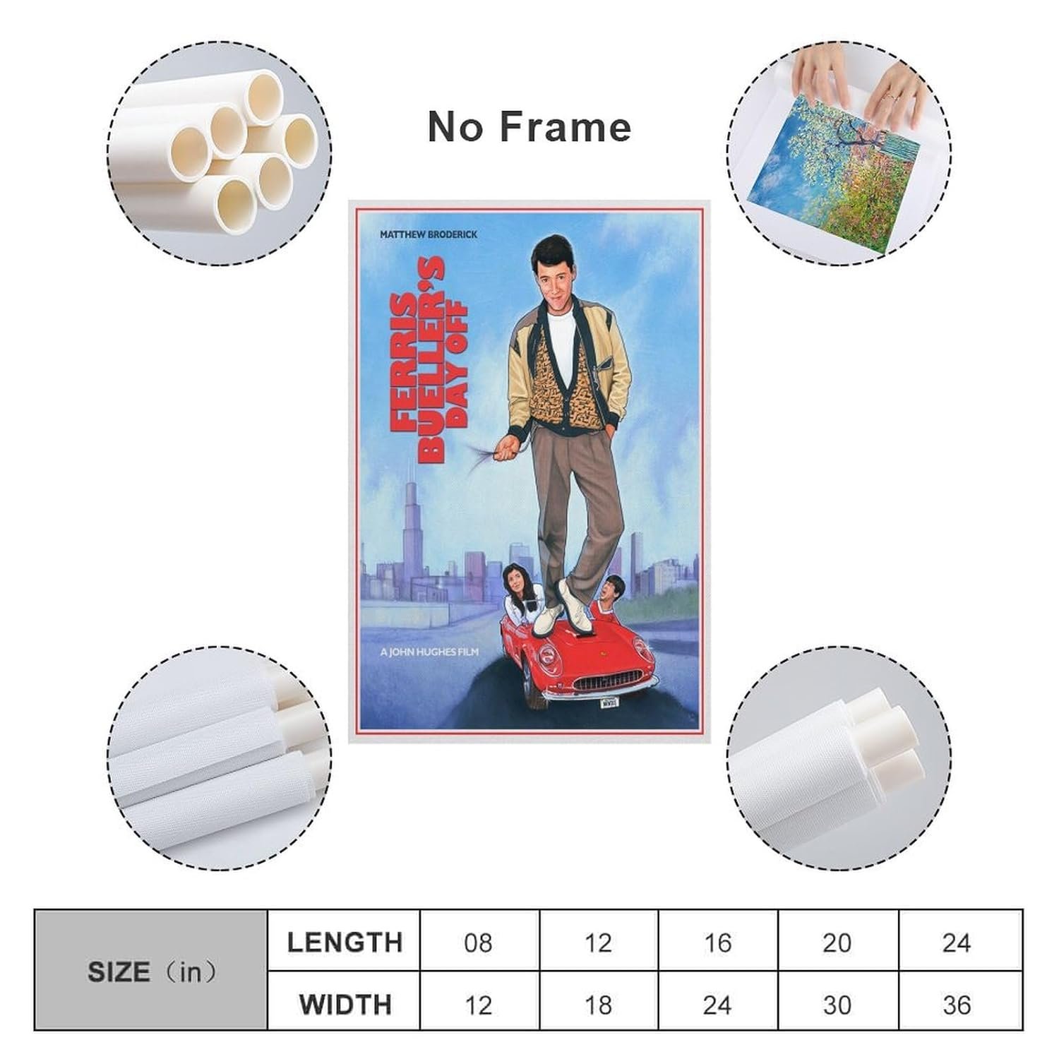 Room Aesthetic Poster Classic Movie Ferris Bueller's Day Off Movie Posters Cool Artwork Wall Art Home Decor Gift Ideas Prints Poster Decorative Painting Canvas Wall Art Living...