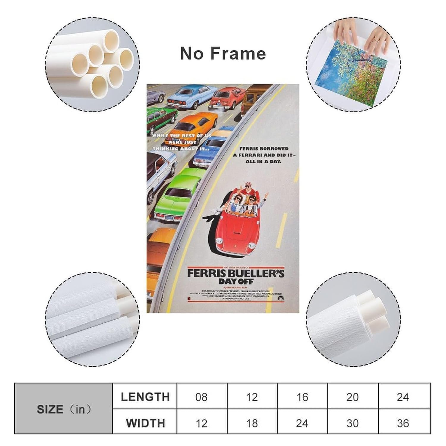 Room Aesthetic Poster Classic Movie Ferris Bueller's Day Off Movie Posters Cool Artwork Wall Art Home Decor Gift Ideas Prints Poster Decorative Painting Canvas Wall Art Living...