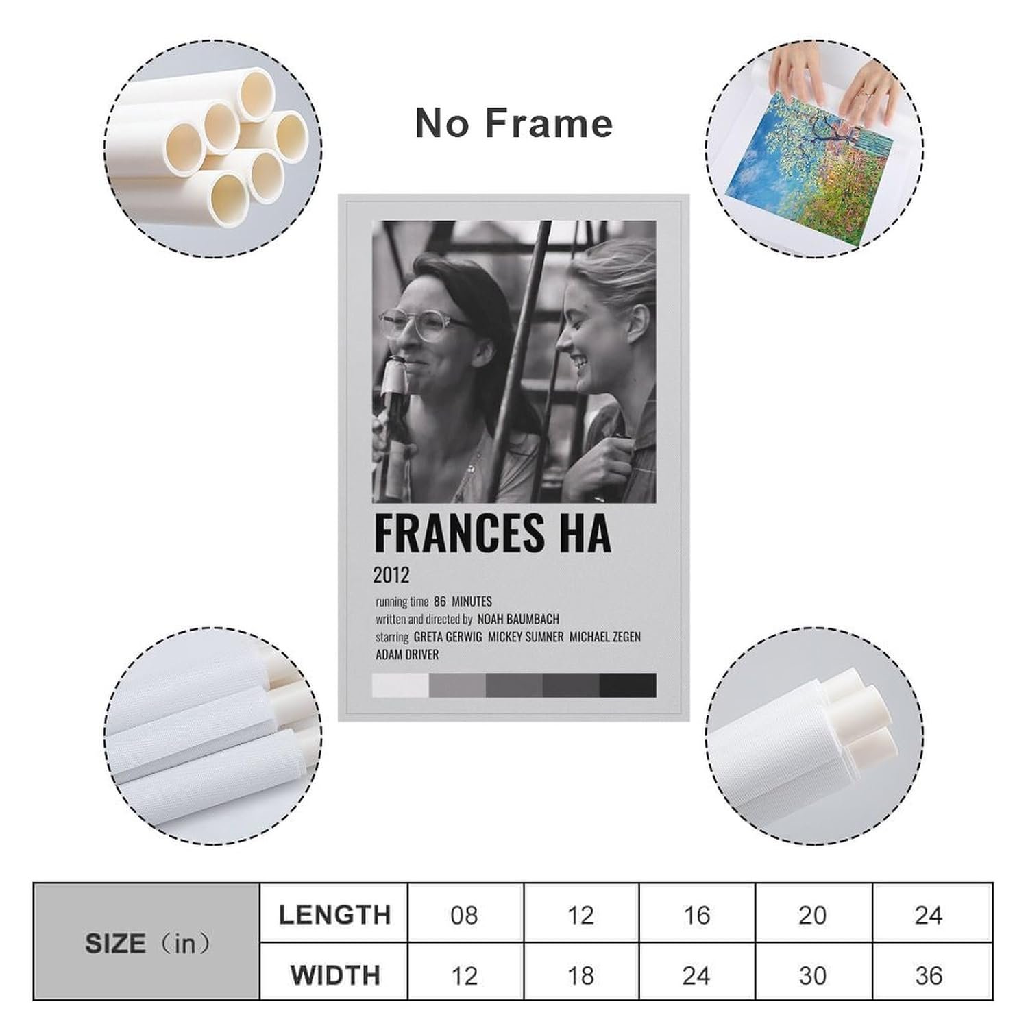 Room Aesthetic Poster Classic Movie Frances Ha Movie Posters Custom Poster Canvas Art Poster And Wall Art Picture Print Modern Family Bedroom Decor Posters 12x18inch(30x45cm)