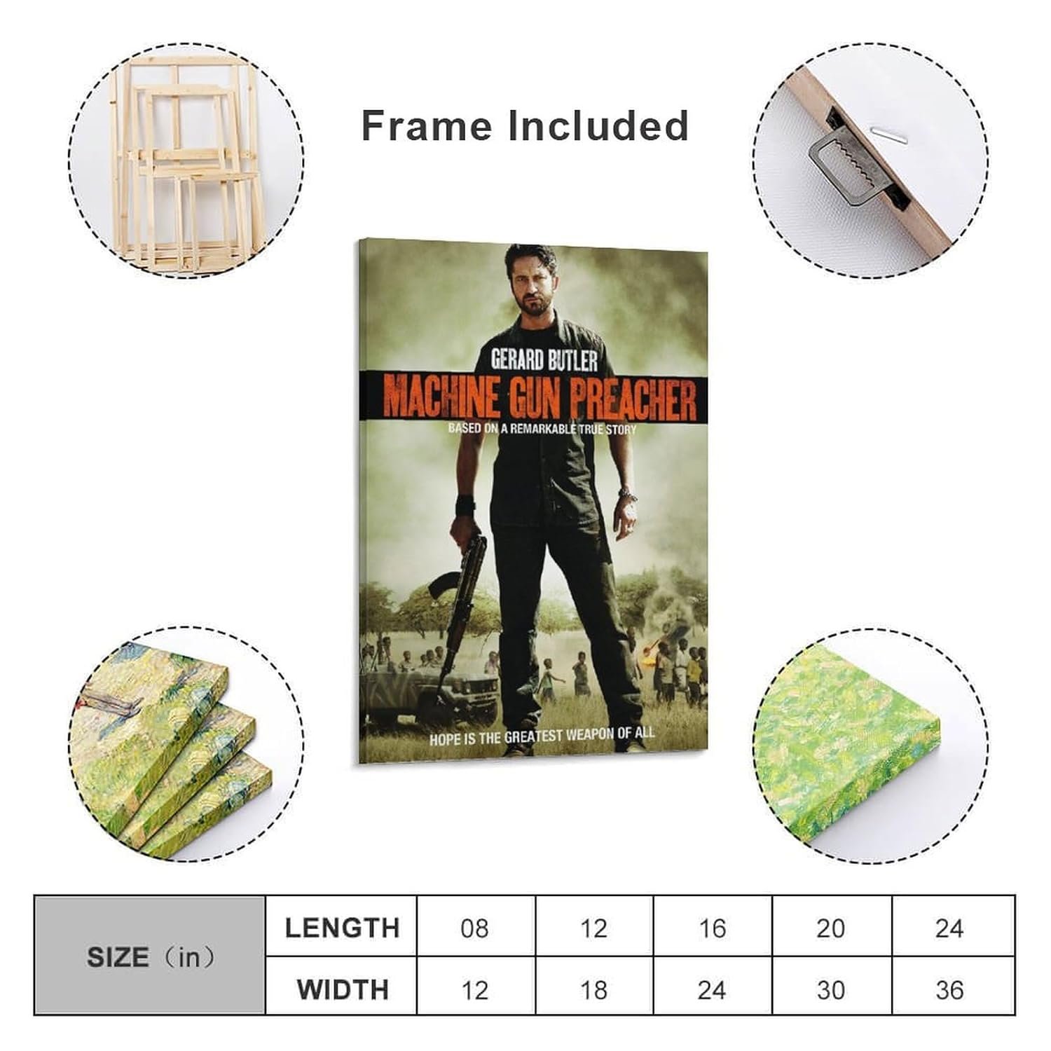 Room Aesthetic Poster Classic Movie Machine Gun Preacher Movie Posters Cool Artwork Wall Art Home Decor Gift Ideas Prints Poster Decorative Painting Canvas Wall Art Living Room...