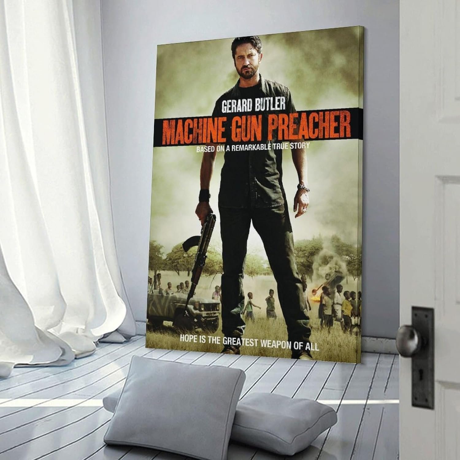 Room Aesthetic Poster Classic Movie Machine Gun Preacher Movie Posters Cool Artwork Wall Art Home Decor Gift Ideas Prints Poster Decorative Painting Canvas Wall Art Living Room...