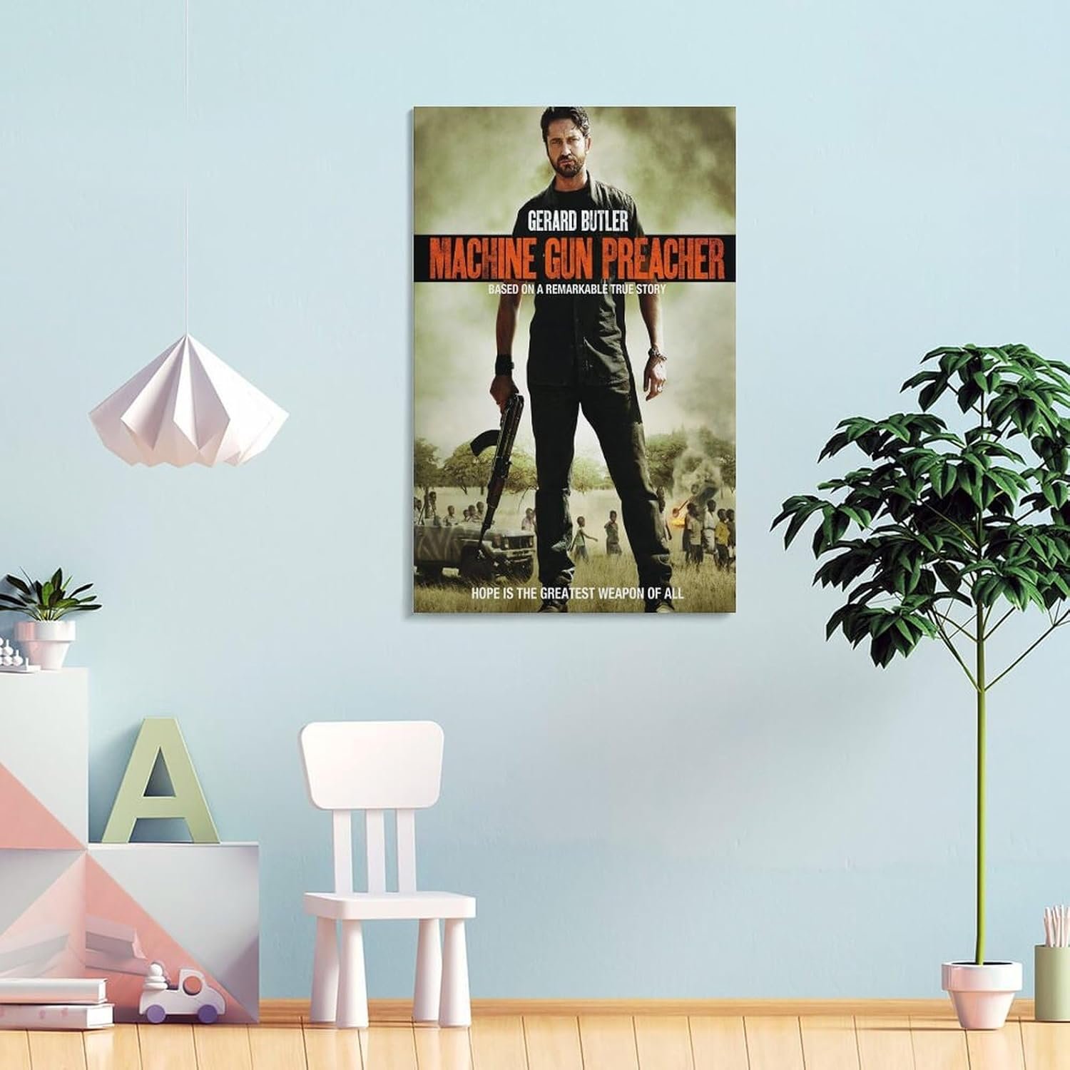 Room Aesthetic Poster Classic Movie Machine Gun Preacher Movie Posters Cool Artwork Wall Art Home Decor Gift Ideas Prints Poster Decorative Painting Canvas Wall Art Living Room...