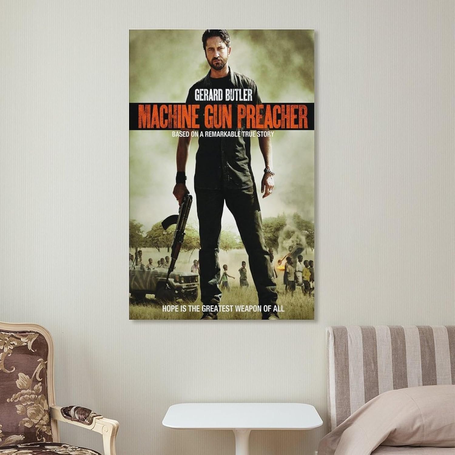 Room Aesthetic Poster Classic Movie Machine Gun Preacher Movie Posters Cool Artwork Wall Art Home Decor Gift Ideas Prints Poster Decorative Painting Canvas Wall Art Living Room...
