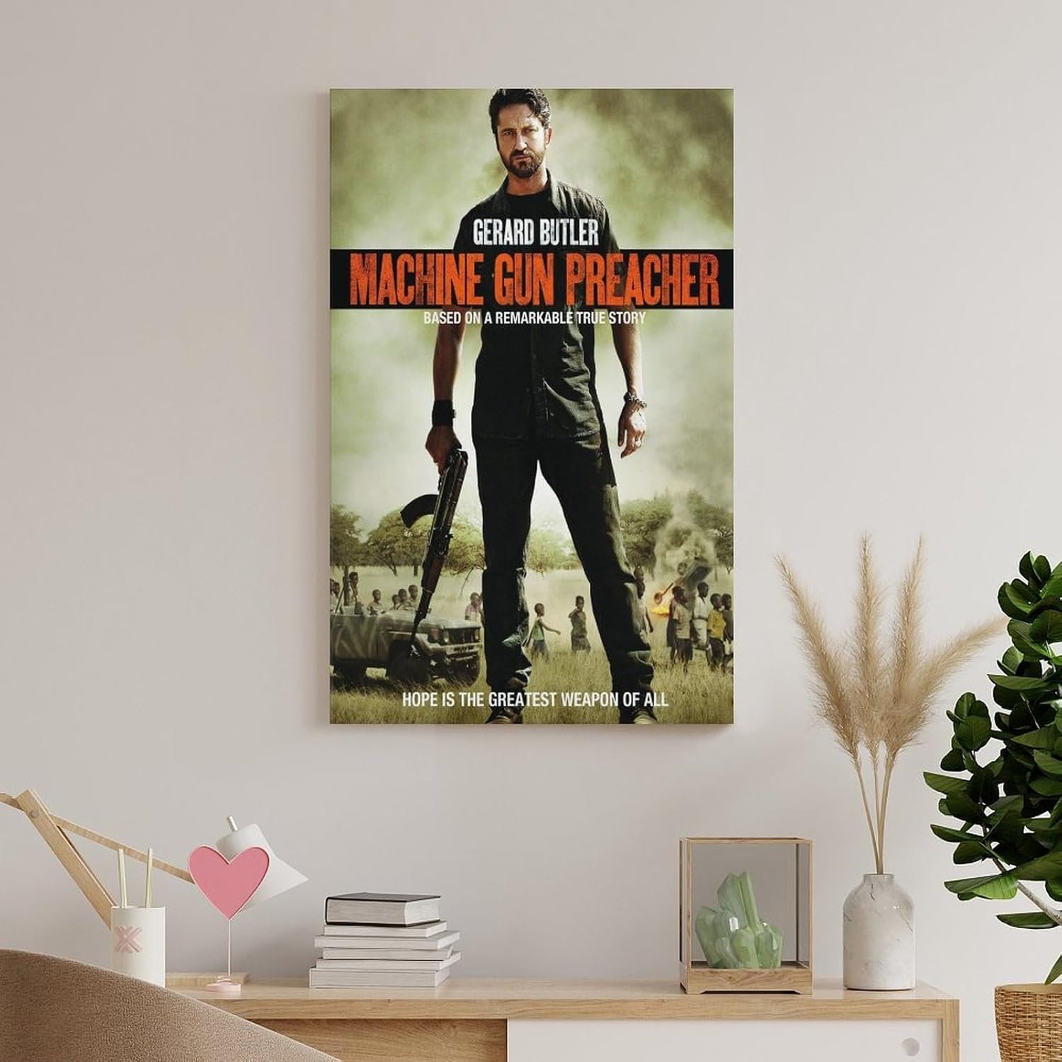 Room Aesthetic Poster Classic Movie Machine Gun Preacher Movie Posters Cool Artwork Wall Art Home Decor Gift Ideas Prints Poster Decorative Painting Canvas Wall Art Living Room...