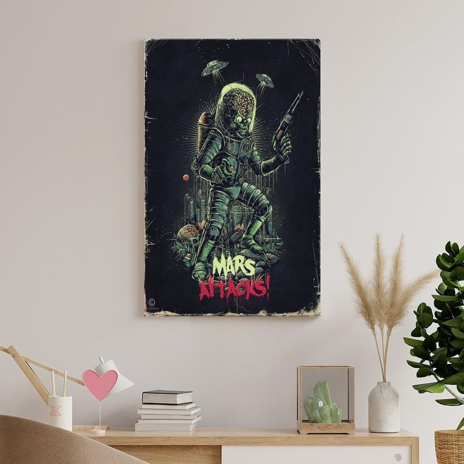 Room Aesthetic Poster Classic Movie Mars Attacks Movie Posters Cool Artwork Wall Art Home Decor Gift Ideas Prints Movie Poster Poster Decorative Painting Canvas Wall Art Living...