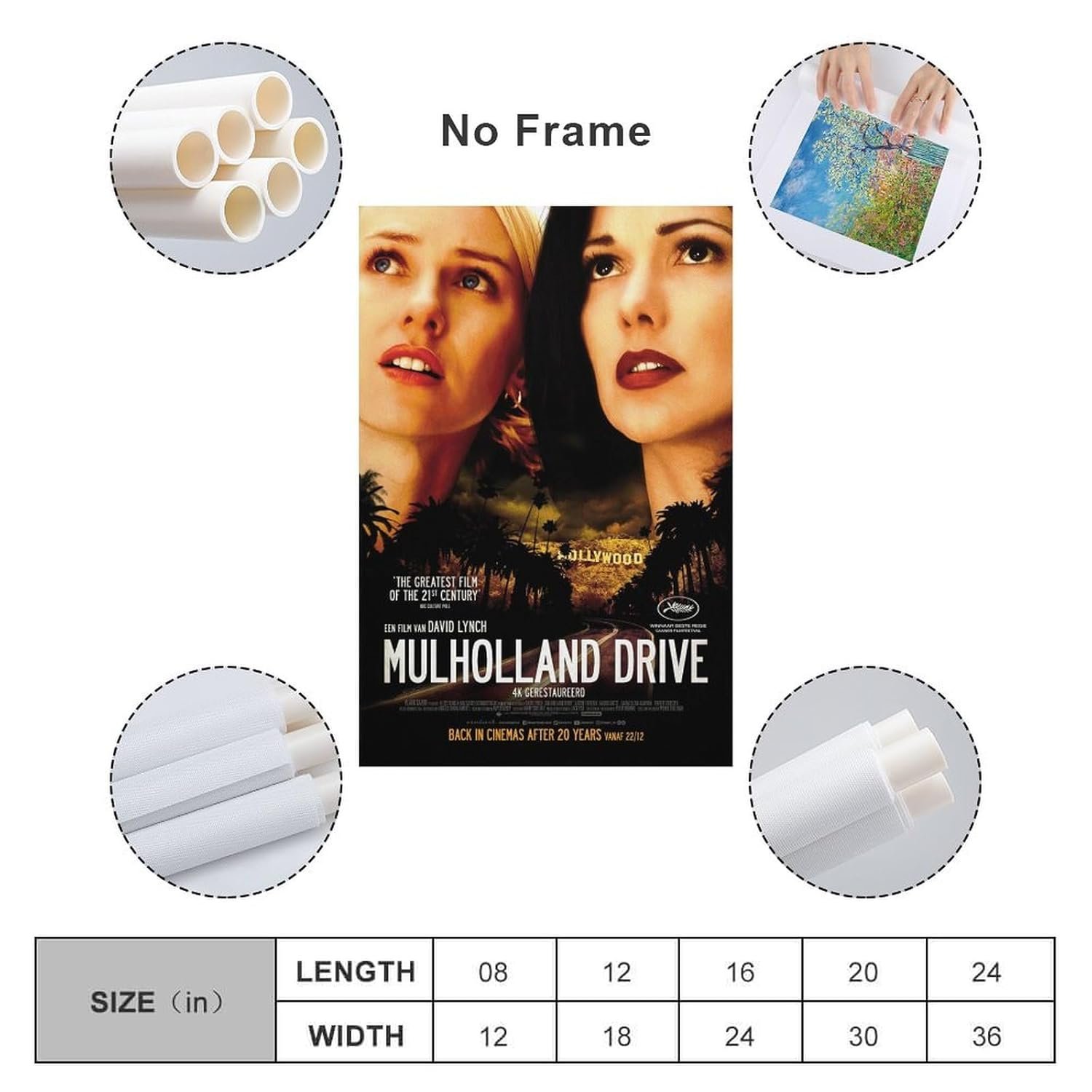 Room Aesthetic Poster Classic Movie Mulholland Drive Movie Posters Cool Artwork Wall Art Home Decor Gift Ideas Canvas Art Poster And Wall Art Picture Print Modern Family Bedroom...