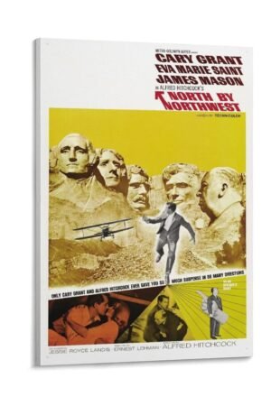 Room Aesthetic Poster Classic Movie North by Northwest Movie Posters Cool Artwork Wall Art Home Decor Gift Ideas Canvas Art Poster And Wall Art Picture Print Modern Family...