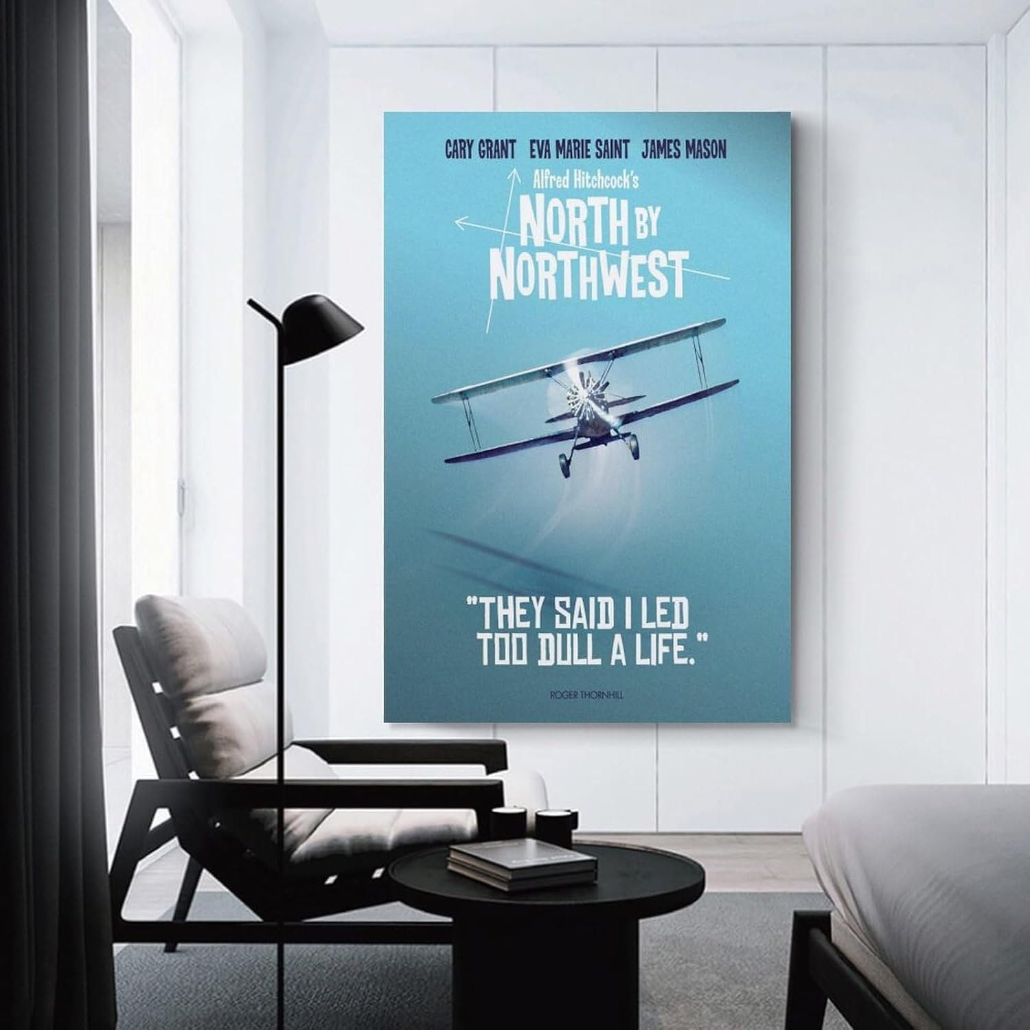 Room Aesthetic Poster Classic Movie North by Northwest Movie Posters Cool Artwork Wall Art Home Decor Gift Ideas Poster Decorative Painting Canvas Wall Art Living Room Posters...