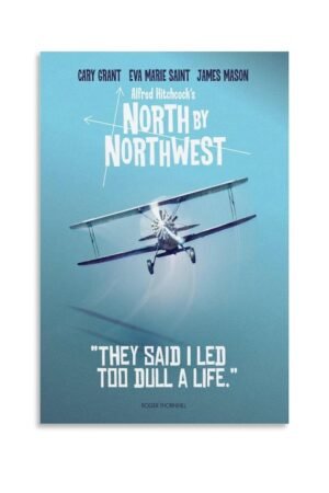 Room Aesthetic Poster Classic Movie North by Northwest Movie Posters Cool Artwork Wall Art Home Decor Gift Ideas Poster Decorative Painting Canvas Wall Art Living Room Posters...