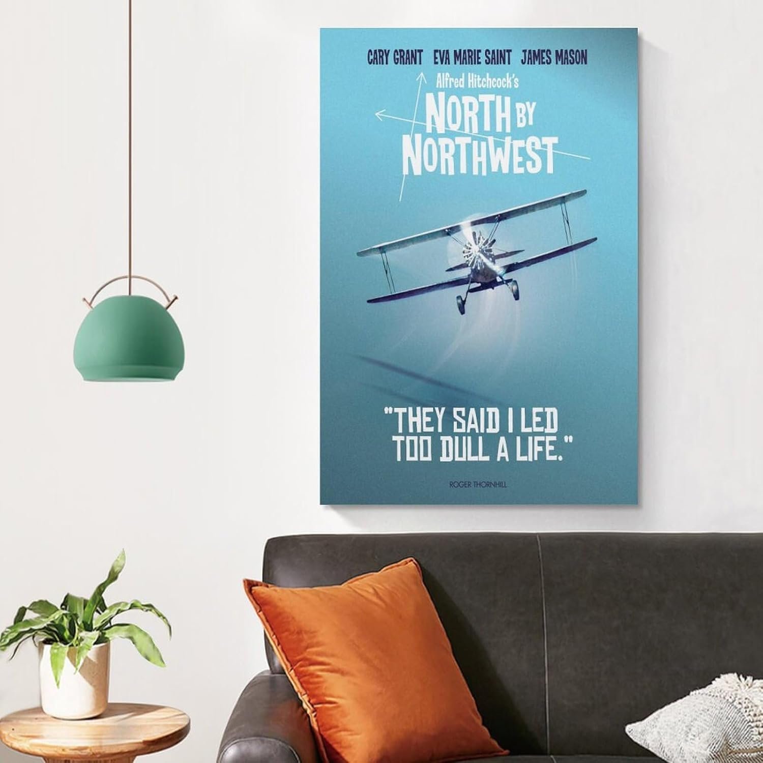 Room Aesthetic Poster Classic Movie North by Northwest Movie Posters Cool Artwork Wall Art Home Decor Gift Ideas Poster Decorative Painting Canvas Wall Art Living Room Posters...