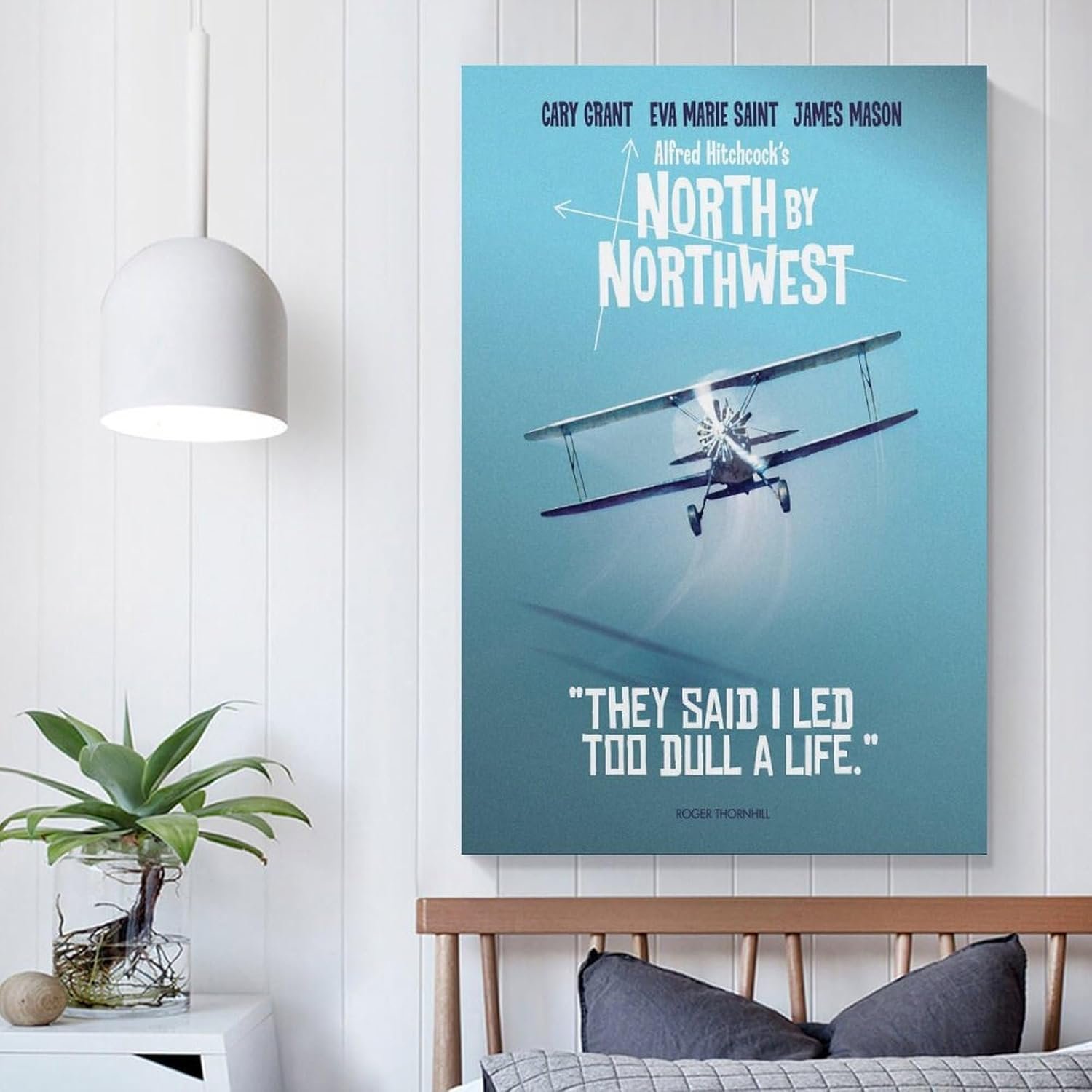 Room Aesthetic Poster Classic Movie North by Northwest Movie Posters Cool Artwork Wall Art Home Decor Gift Ideas Poster Decorative Painting Canvas Wall Art Living Room Posters...