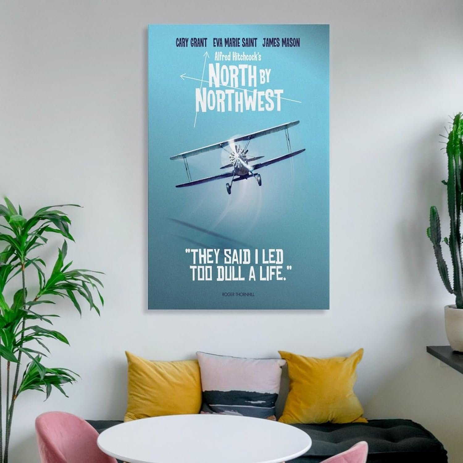 Room Aesthetic Poster Classic Movie North by Northwest Movie Posters Cool Artwork Wall Art Home Decor Gift Ideas Poster Decorative Painting Canvas Wall Art Living Room Posters...