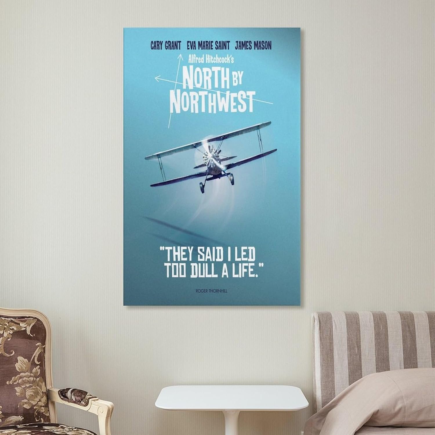 Room Aesthetic Poster Classic Movie North by Northwest Movie Posters Cool Artwork Wall Art Home Decor Gift Ideas Poster Decorative Painting Canvas Wall Art Living Room Posters...